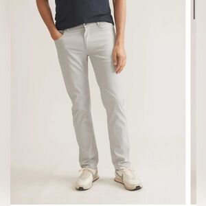 Marine layer Men's 5 Pocket Breeze Slim Straight Pant light gray 32 x 30
